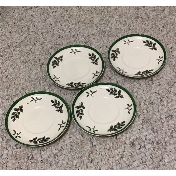 Set Of 4 Espresso Spode Cups With 4 Matching Saucers… Christmas Edition‎ - Picture 2 of 4